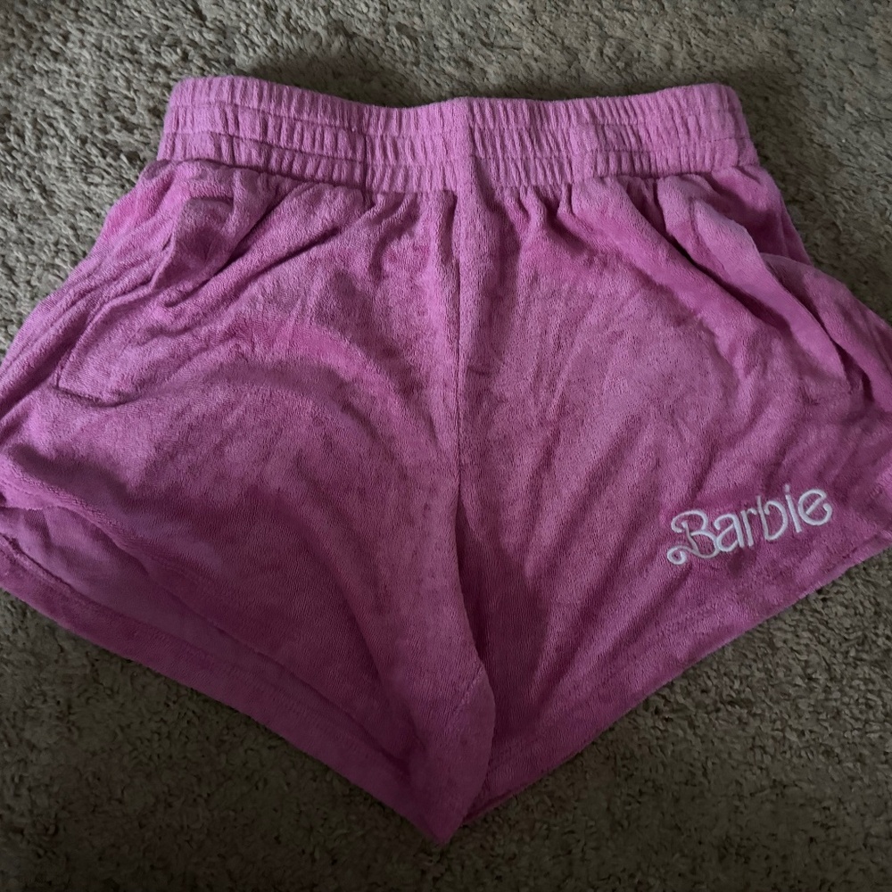 Women’s Barbie terry cloth graphic shorts